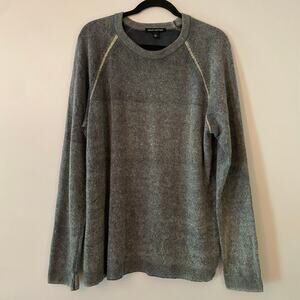 Autumn Cashmere Men's size XL Blue Gray Crewneck Cashmere Sweater Pullover